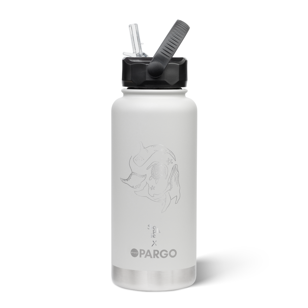 Sophie Fletcher | Manta Ray | 950mL Insulated Bottle w/ Straw Lid