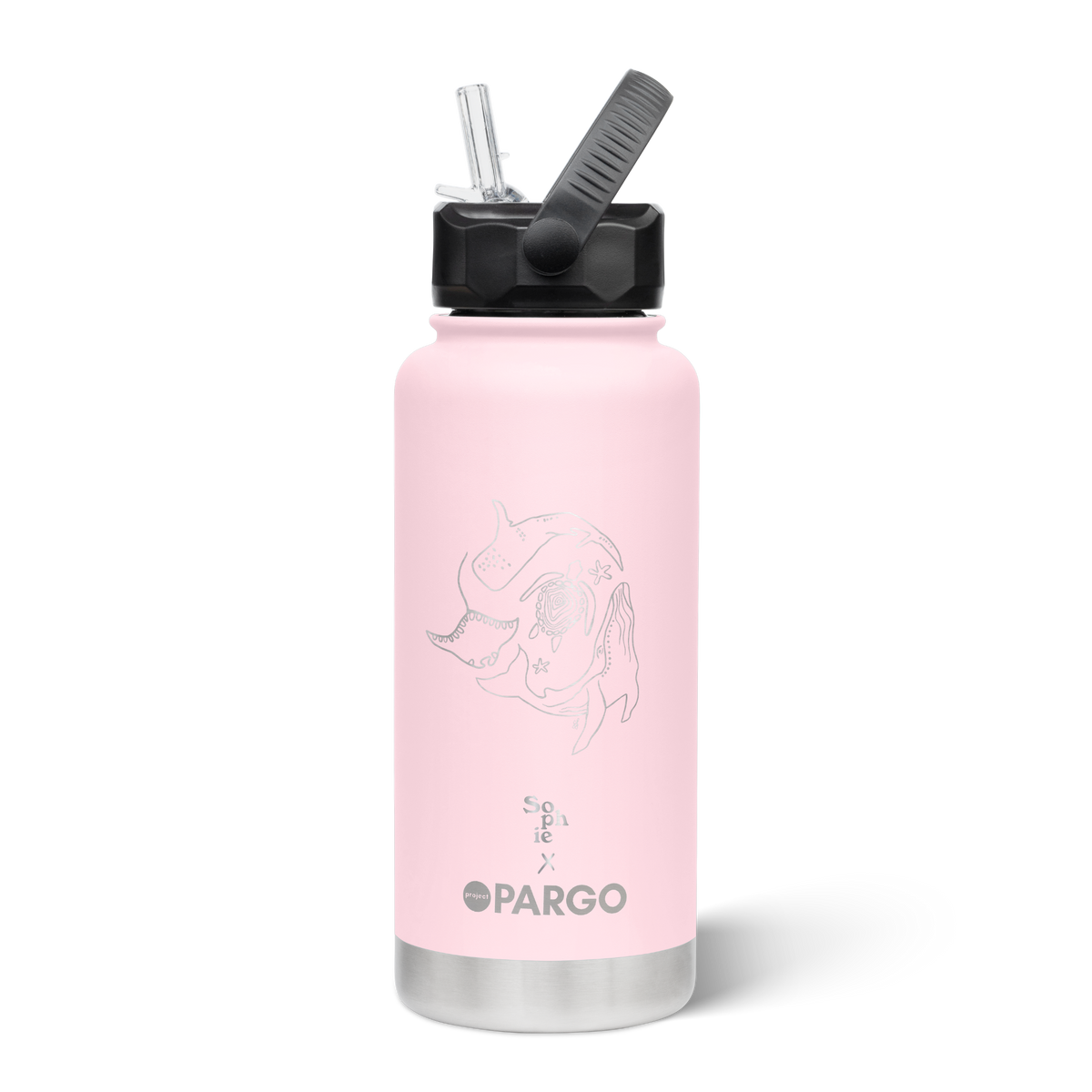 Sophie Fletcher | Manta Ray | 950mL Insulated Bottle w/ Straw Lid